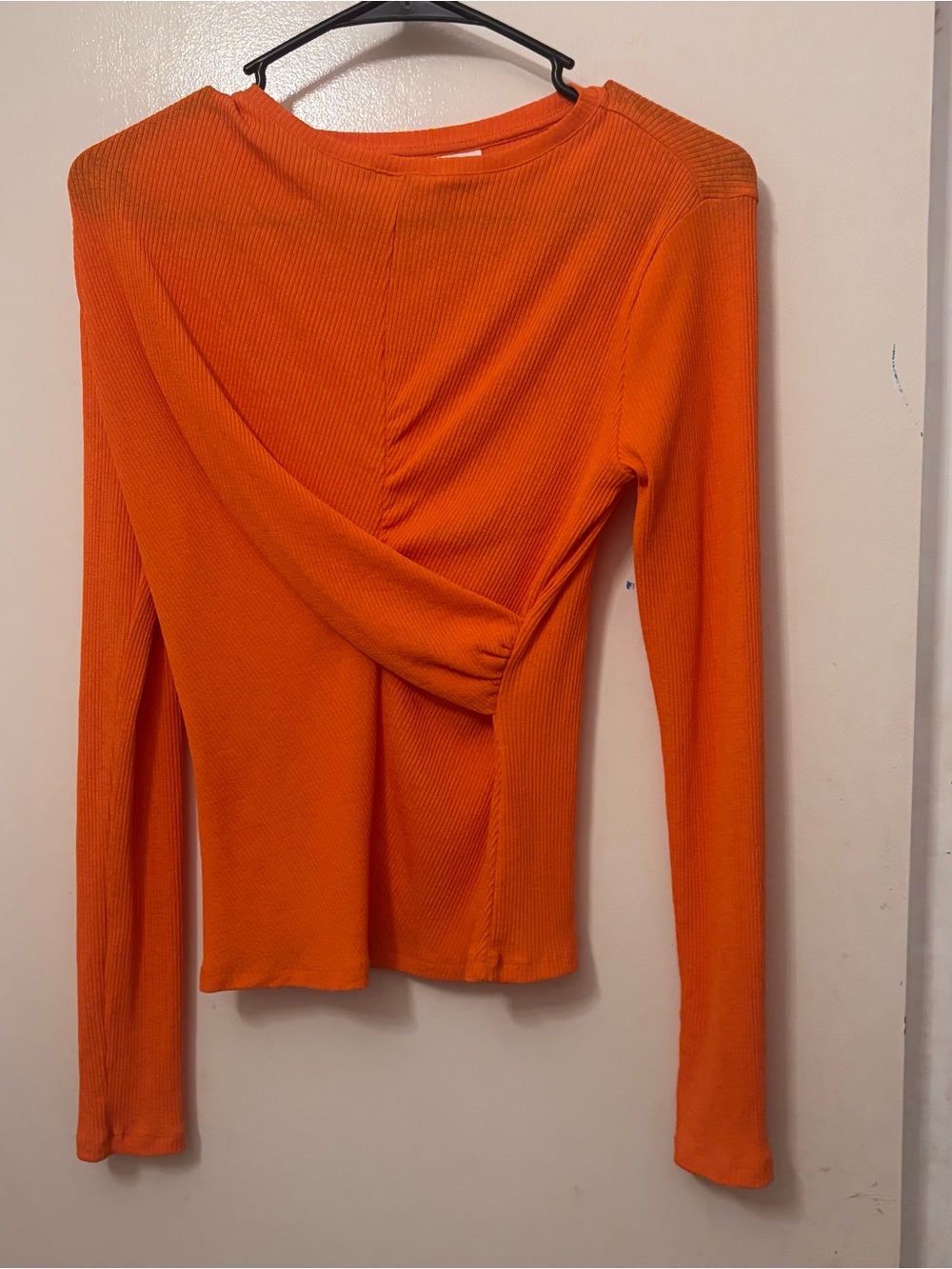 Top shop Orange Long-Sleeve Twist Front Women's Top